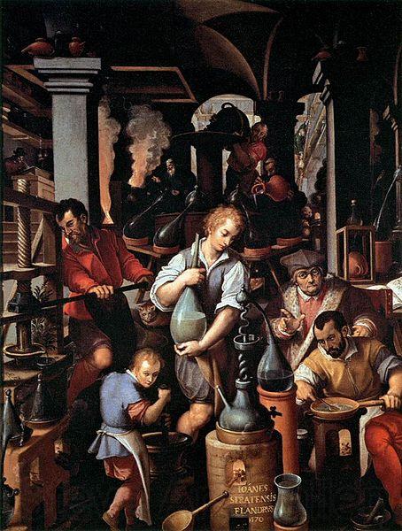 Jan van der Straet An Alchemists Laboratory